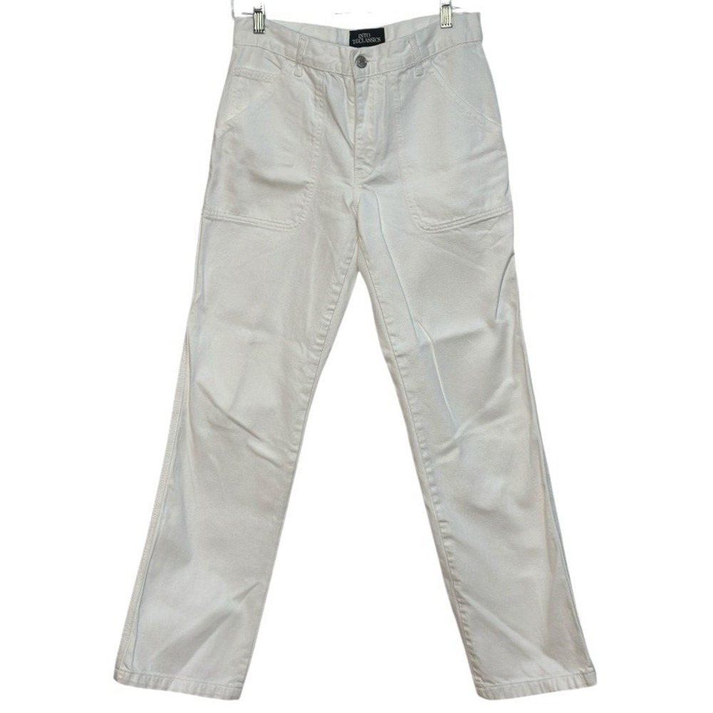 Zara Carpenter Pants Women White Utility Straight Leg Denim Streetwear Capsule 6